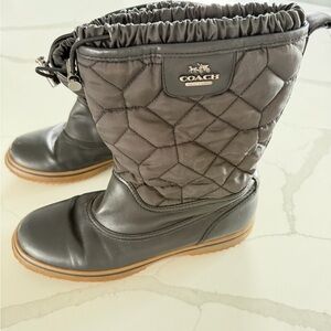 Coach Quilted Black Boots